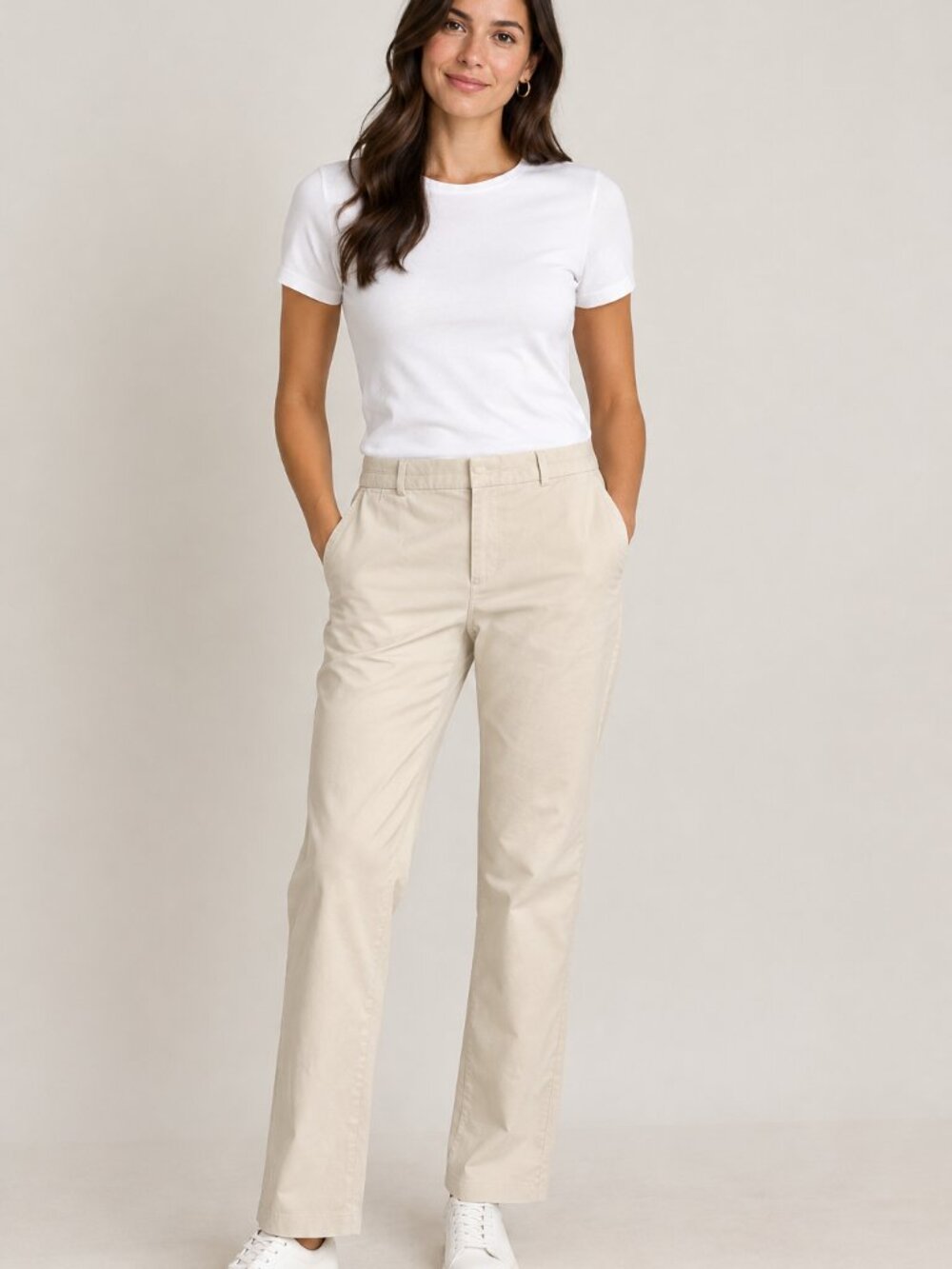 Banana Republic Cream Straight-Leg Women's Pants Size 10R